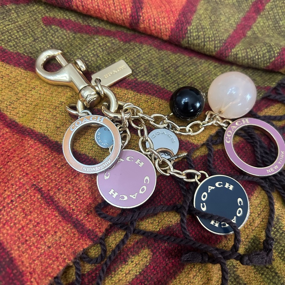 Coach Pink and Black Charm Key Holder